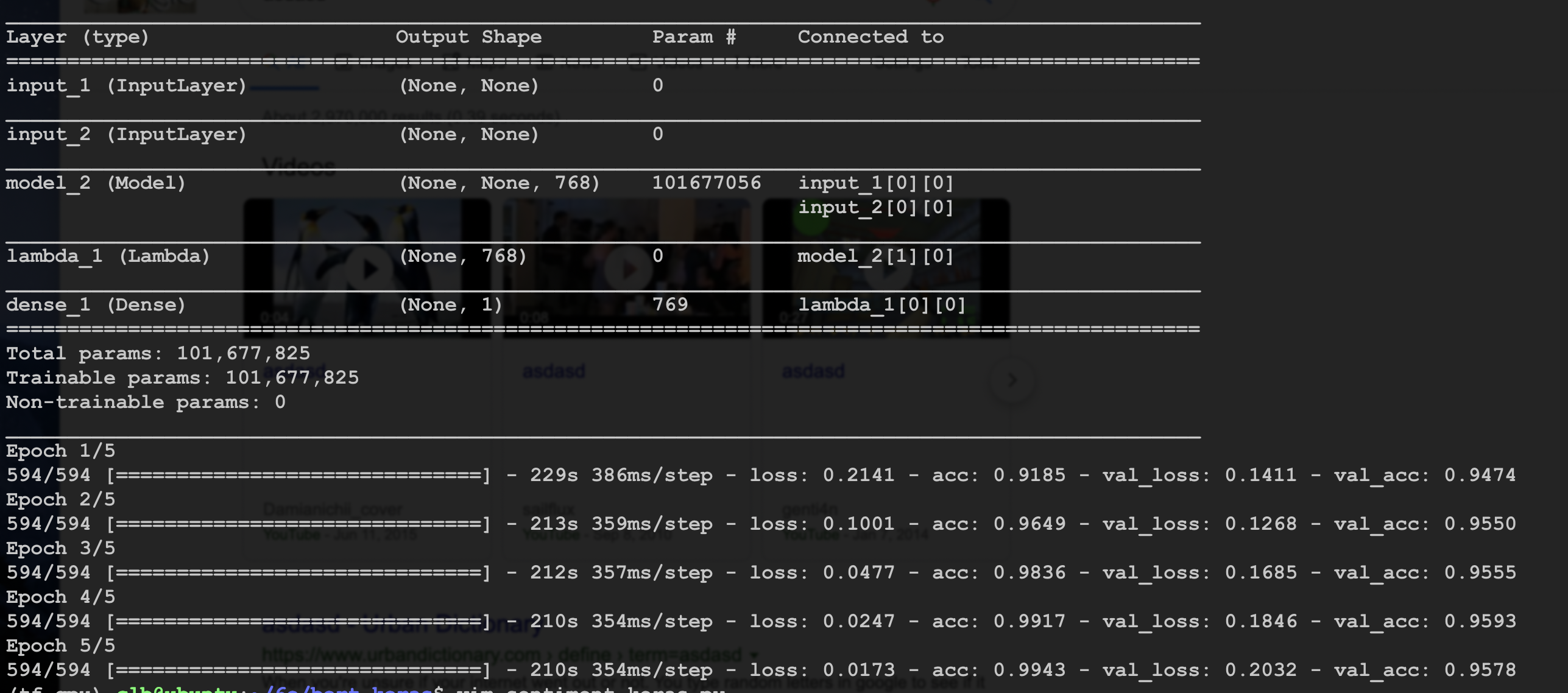 bert keras Sentiment analysis