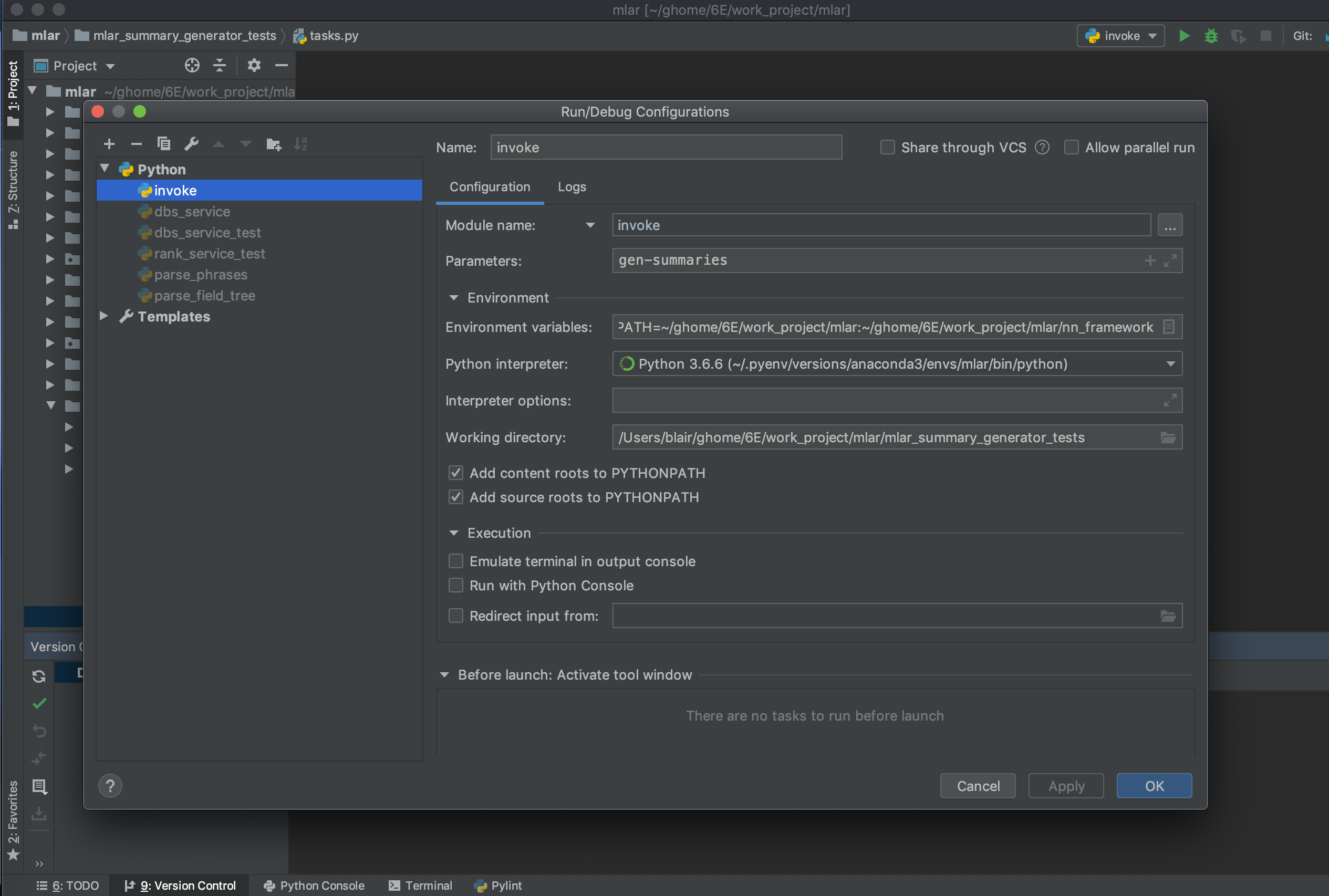 Pycharm Invoke